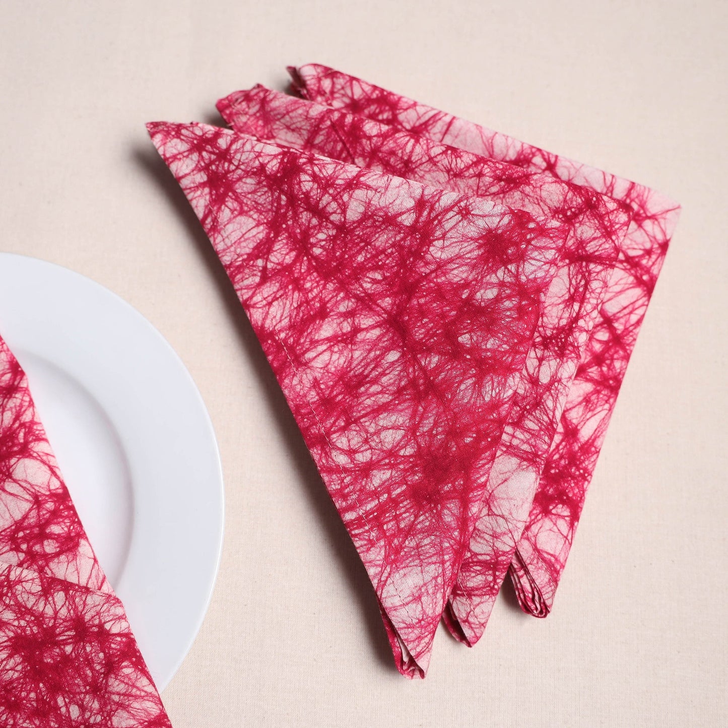 Hand block batik print table napkins (set of 4) 27