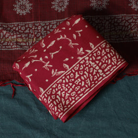 Hand block jaipur print cotton 3pc unstitched dress