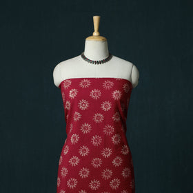 Hand block jaipur print cotton 3pc unstitched dress