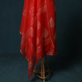 Hand block jaipur print cotton 3pc unstitched dress