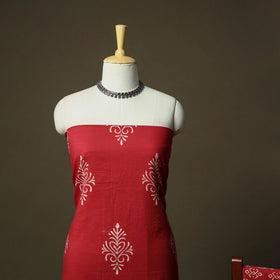 Hand block jaipur print cotton 3pc unstitched dress