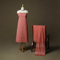 Hand block jaipur print cotton 3pc unstitched dress