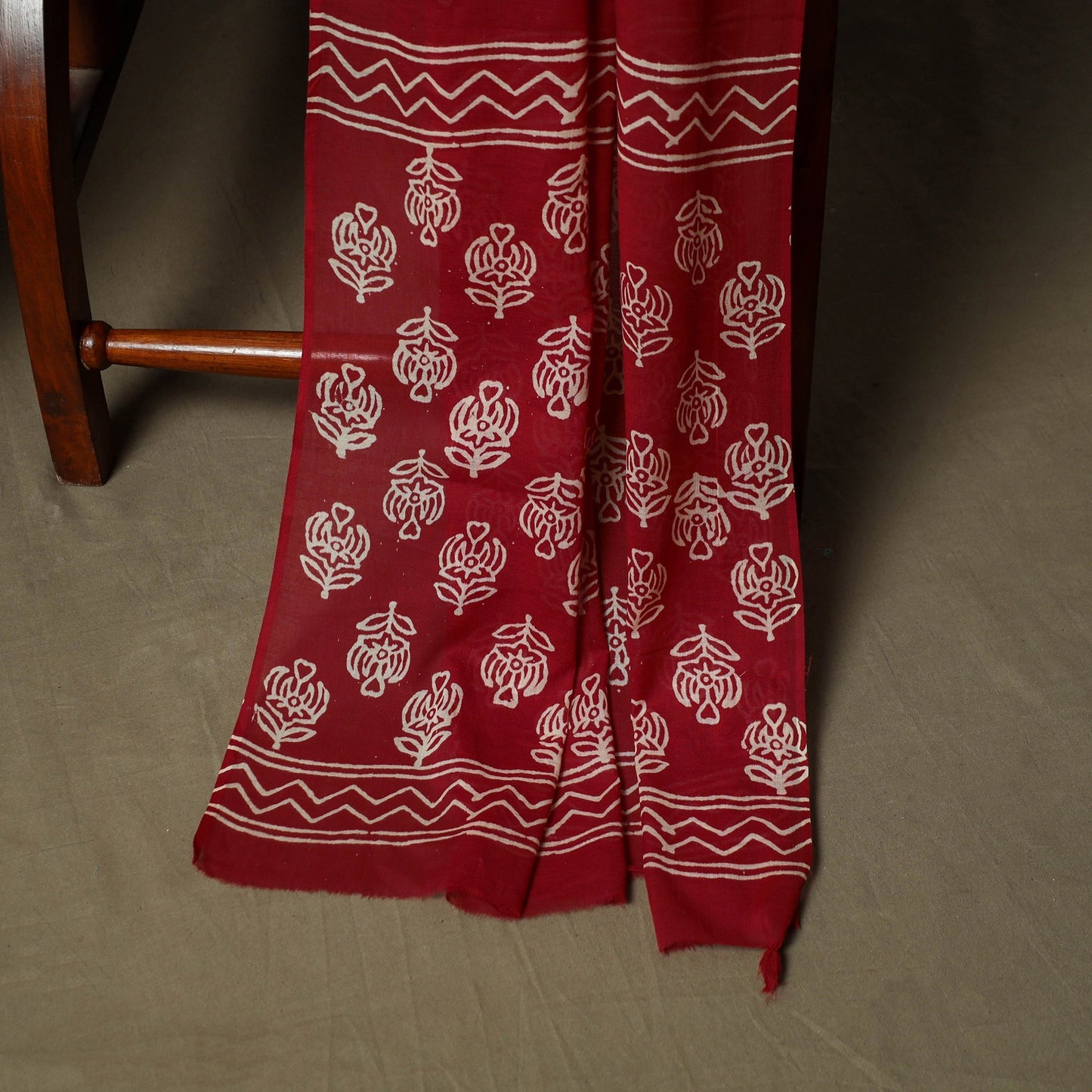 Hand block jaipur print cotton 3pc unstitched dress