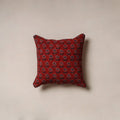 Hand block print ajrakh cushion cover 20 - handcrafted