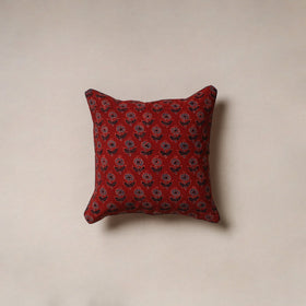 Hand block print ajrakh cushion cover 20 - handcrafted