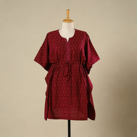 Red - cotton bagh kaftan with tie-up waist (medium) 26