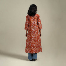 Hand cotton a-line sanganeri kurta for women 01