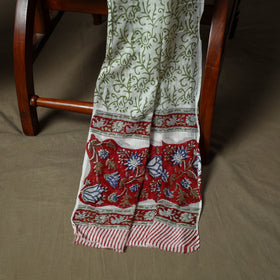 Hand block print cotton sanganeri 3pc unstitched dress