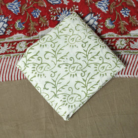 Hand block print cotton sanganeri 3pc unstitched dress