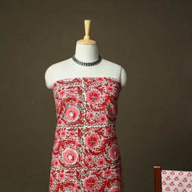 Hand block print cotton sanganeri 3pc unstitched dress