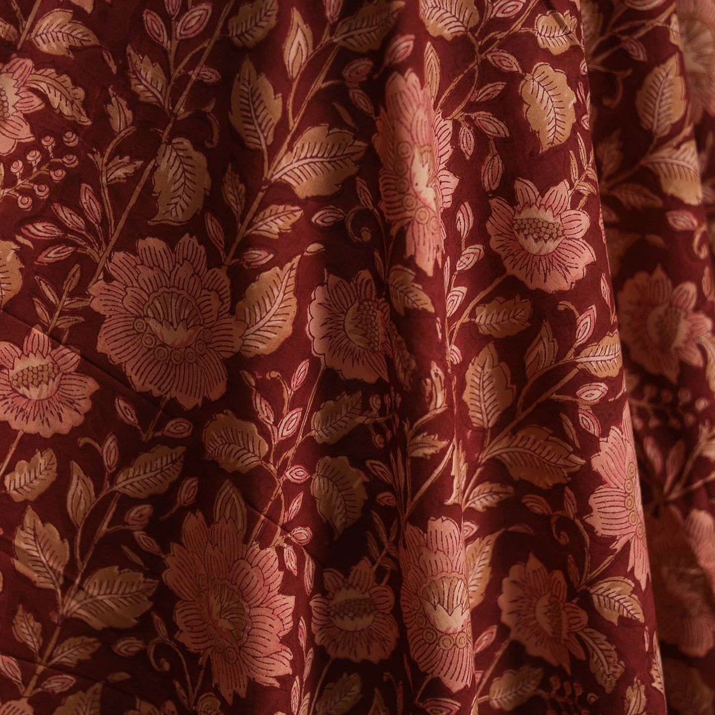 Hand block print cotton sanganeri fabric 01 - handcrafted