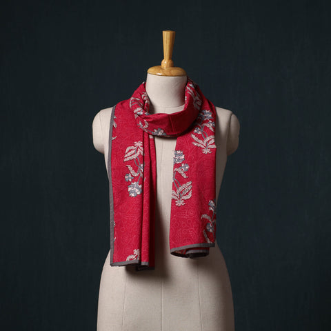 Hand block print cotton sanganeri stole 12 - handcrafted