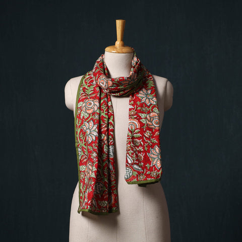 Hand block print cotton sanganeri stole 22 - handcrafted