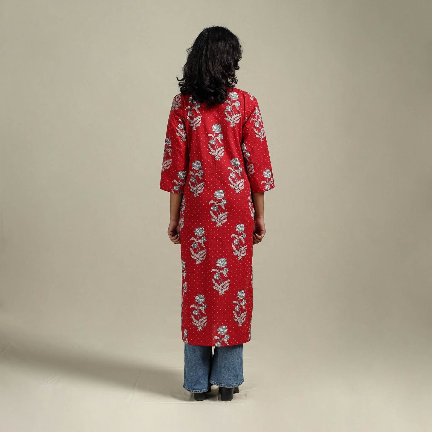 Hand cotton straight sanganeri kurta for women 11