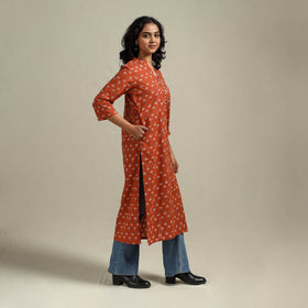 Hand cotton straight sanganeri kurta for women 12