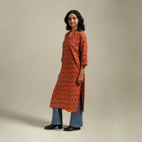 Hand cotton straight sanganeri kurta for women 12