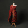 Hand block print linen silk natural dyed ajrakh 2pc