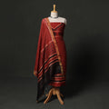 Hand block print linen silk natural dyed ajrakh 2pc