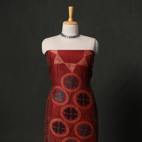 Hand block print linen silk natural dyed ajrakh 2pc