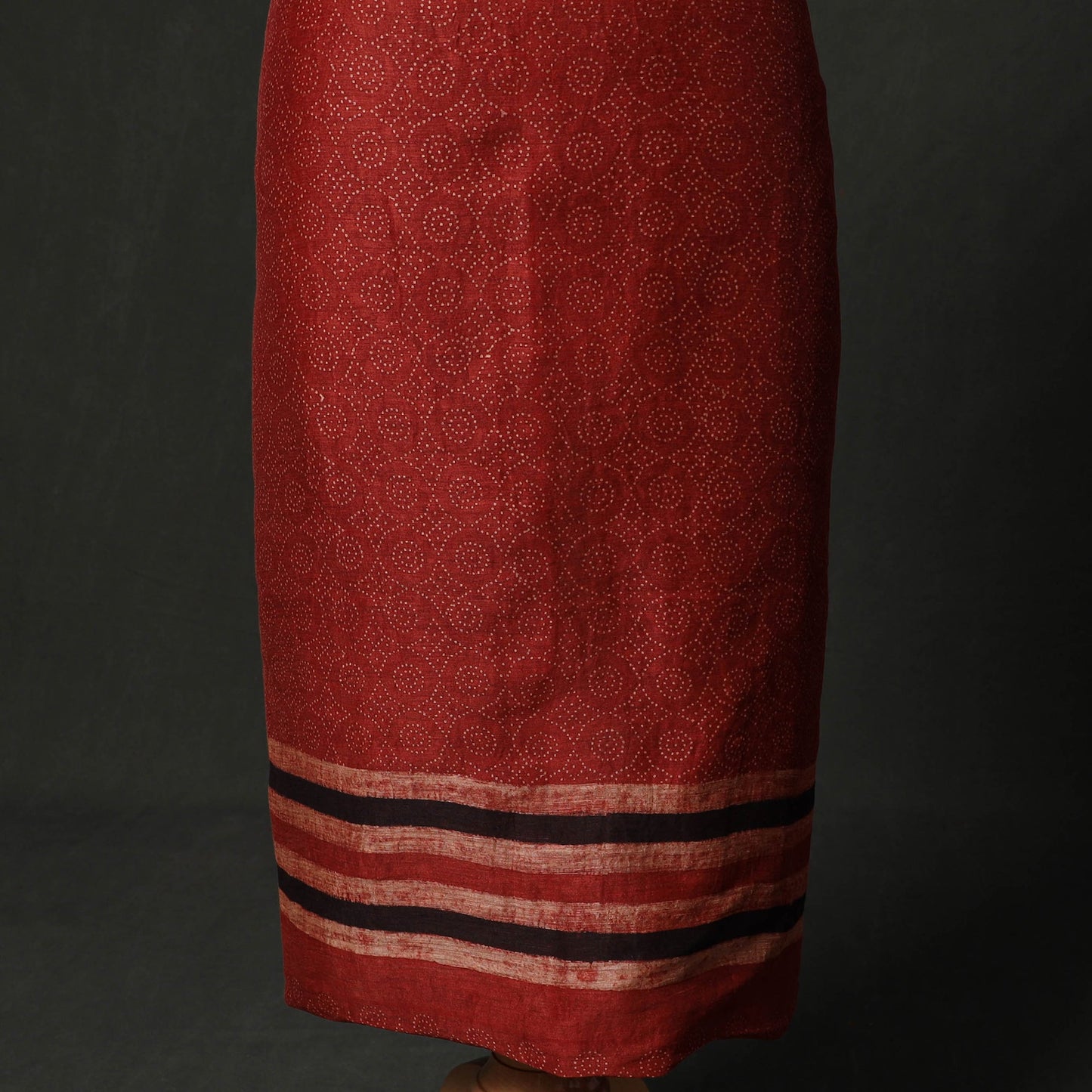 Hand block print linen silk natural dyed ajrakh 2pc