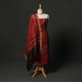 Hand block print linen silk natural dyed ajrakh 2pc