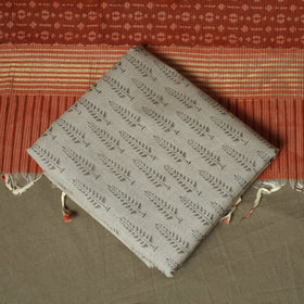 Hand block print mangalagiri cotton 3pc unstitched dress