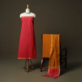 Hand block print mangalagiri cotton 3pc unstitched dress
