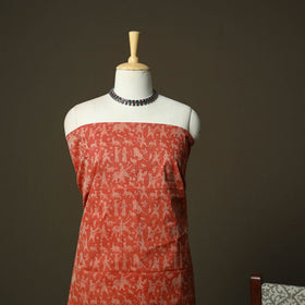 Hand block print mangalagiri cotton 3pc unstitched dress