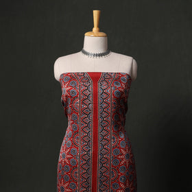 Hand block print modal silk natural dyed ajrakh 2pc