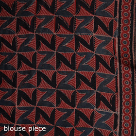 Hand block print natural dyed chanderi silk ajrakh saree 14