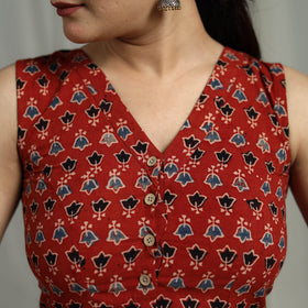Hand natural dyed cotton readymade blouse 15 - handcrafted