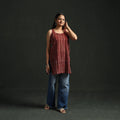 Hand block print natural dyed cotton short ajrakh kurta