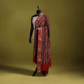 Hand natural dyed dola silk zari border dupatta