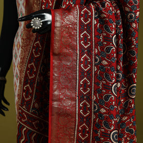 Hand natural dyed dola silk zari border dupatta