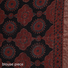 Hand block print natural dyed kota doria cotton ajrakh