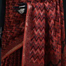 Hand block print natural dyed kota doria cotton ajrakh