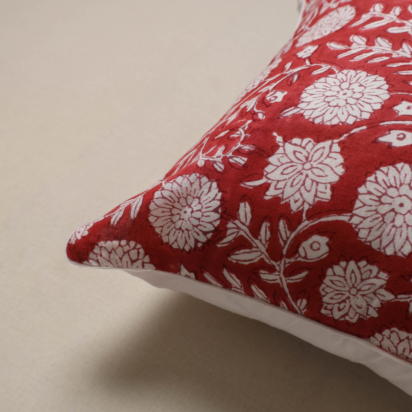 Hand sanganeri cushion cover 16 - handcrafted