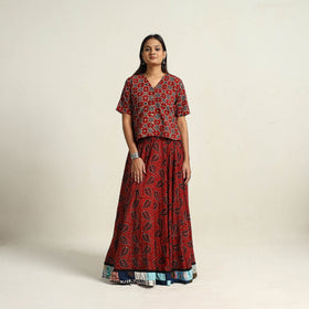 Cotton Ajrakh Print Long Skirt Online at iTokri.com