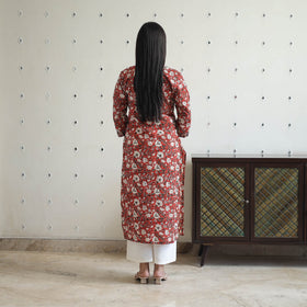  Hand Block Printed Cotton Straight Bagru Kurta for Women
