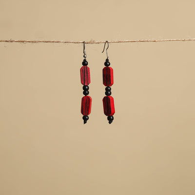 Hand Carved Bamboo Wooden Earrings