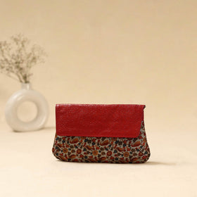 Hand clutch with embossed leather flap 09 - handcrafted