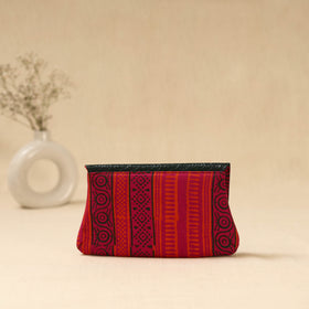 Hand clutch with embossed leather flap 29 - handcrafted