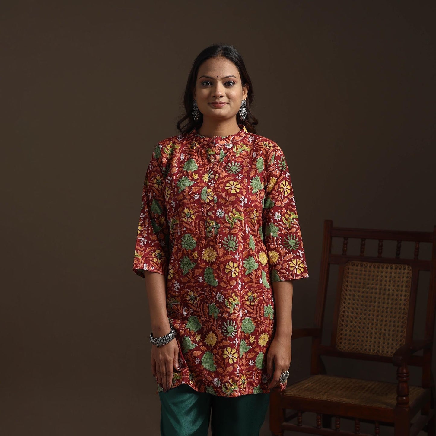 Hand cotton short sanganeri kurta for women 11 - handcrafted