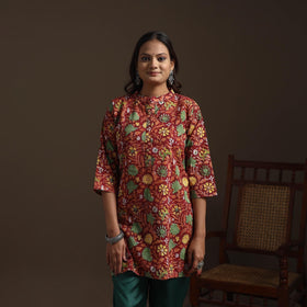 Hand cotton short sanganeri kurta for women 11 - handcrafted
