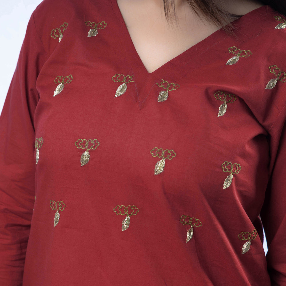 Buy iTokri Casuals - Hand Embroidered Cotton Long Kurta Online at iTokri.com