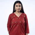 Buy iTokri Casuals - Hand Embroidered Cotton Long Kurta Online at iTokri.com