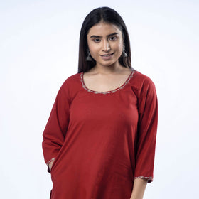  iTokri Casuals - Hand Embroidered Cotton Long Kurta 