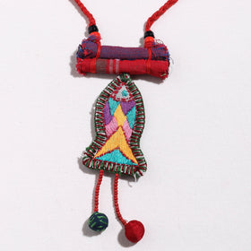  Hand Embroidered Fabart Necklace with Beadwork by Rangila Dhaga 