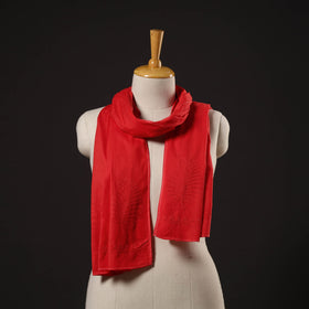 Red - hand embroidered lucknow chikankari cotton stole 01