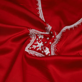 Buy Red Hand Embroidery Modal Silk Kurta Material